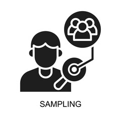 Sampling icon glyph vector illustration