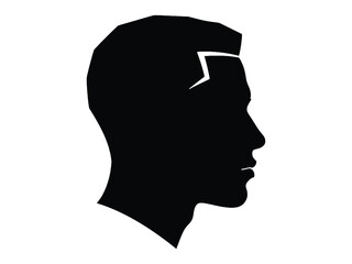 A striking silhouette of a man s head and profile in black