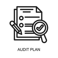 Audit Plan icon line vector illustration
