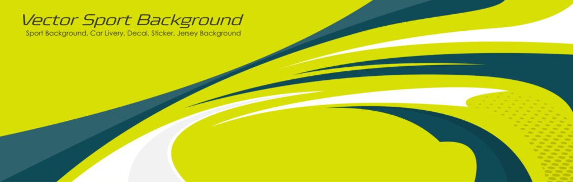  car livery design. sporty background design for vehicle vinyl wrap and car branding green color vector template EPS 10