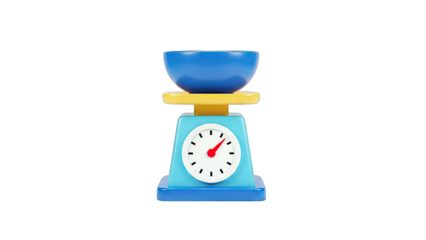 Toy Kitchen Scale with Blue Bowl, Isolated on White
