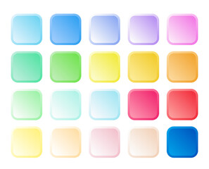 立体感のある角丸四角のボタンセット
A set of three-dimensional rounded square buttons