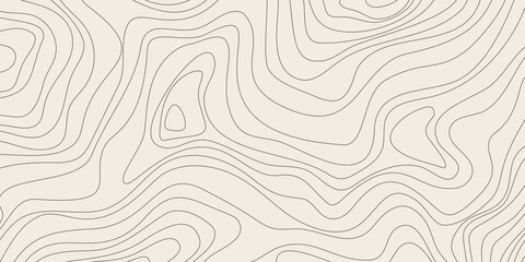Map of topographic relief lines, illustration of relief contour Topographic landscape surface Concept of conditional geography scheme, terrain path Editable stroke Abstract ocean relief vector texture