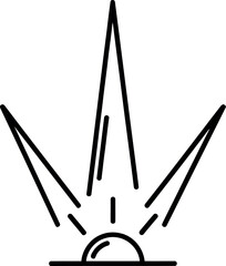 A diagram illustrating the light rays focusing in an eye affected by myopia condition