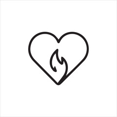 black Heart vector icon. heartbeat icon on isolated background. Symbol cardiogram heart logo in linear style. Vector illustration