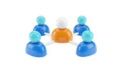 Teamwork Concept: Connected People Icons on White