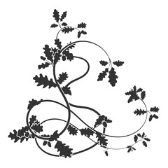 A postcard element, a template for an oak ornament