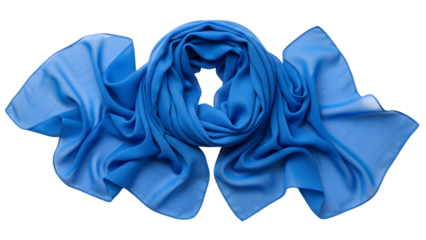 Blue scarf isolated on transparent background
