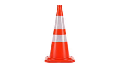 Traffic cone isolated on transparent background