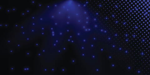 Abstract bright blue sparkling particles. Background decoration. Light effect. Futuristic  vector illustration   for banner, wallpaper, cover