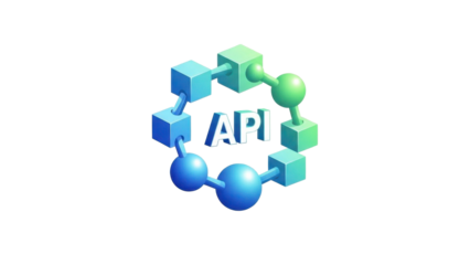 3D API Application Programming Interface Icon, Software Integration, isolated on white background