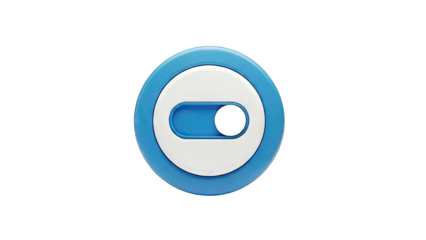 Toggle Switch Icon: On/Off Concept on White Background