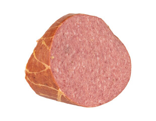 Close-Up of Sliced Bologna Sausage on Transparent Background for Culinary and Food Stock Photography © kvladimirv