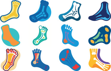 Human Anatomy Icon Set Featuring Heart, Liver, Kidney, Lungs, Intestine, Digestive System, Muscular System, Nervous System and Internal Organs – Flat Medical Vector Illustration for Healthcare, Educat