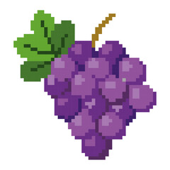Fototapeta premium Pixel Art Grape - Pixel Art Sample