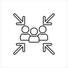 Obraz premium meeting point icons. simple line vector illustration