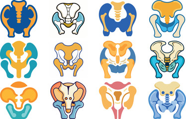 Human Anatomy Icon Set Featuring Heart, Liver, Kidney, Lungs, Intestine, Digestive System, Muscular System, Nervous System and Internal Organs &ndash; Flat Medical Vector Illustration for Healthcare, Educat
