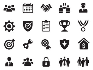 Modern business and success icon set for digital projects and presentations