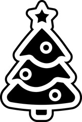 Christmas tree outline icon simple element design joyful holiday symbol vector art