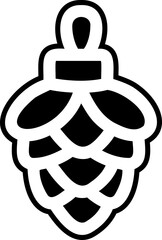 Christmas element outline icon pinecone ornament minimal vector design line art holiday symbol