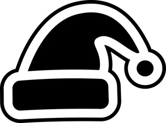 Christmas element santa hat outline icon simple winter holiday design
