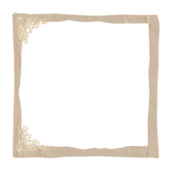 Obraz premium An ornate beige square frame with intricate corner designs on a plain white background