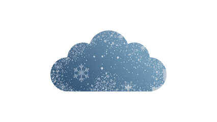 Winter cloud icon, snowy weather symbol, cold season illustration, png file, isolated on white
