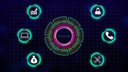 The animated Business,Technology, Webinar insurance Webinar payroll technology and team building analytics digital SEO marketing data. Creative, innovation coaching leader meeting concept 4K video - Powered by Adobe