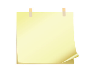 Blank Yellow Sticky Note Paper with Adhesive Tape