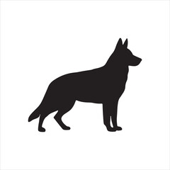 German Shepherd Silhouette Vector Illustration Design for Pet Lovers and Animal Enthusiasts Perfect for Graphic Design Projects and Creative Artworks