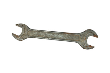 Rusty Double Open-End Spanner Isolated on Transparent  Background for Repair and Maintenance Themes