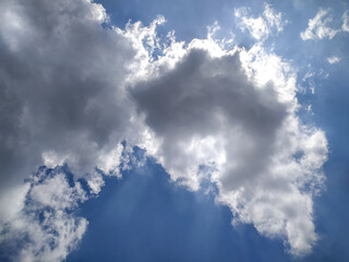 Blue sky with white clouds stock photo.