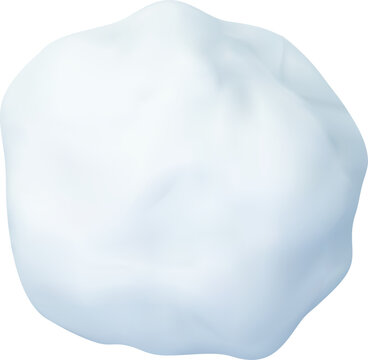 White snowball preparing for winter outdoor fun game