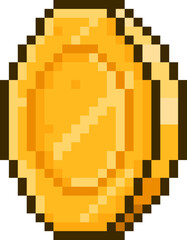 Obraz premium Golden pixel coin representing retro video game currency