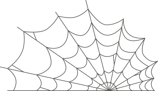 Spider web creating corner border for Halloween decoration