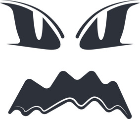 Obraz premium Scary monster face showing angry evil expression