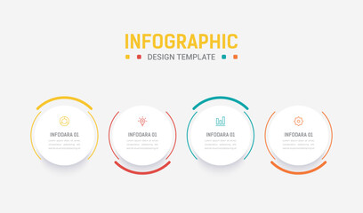 Four Step Infographic element design Vector template for presentation. process diagram and presentations step, workflow layout, banner, flow chart, info graphic vector illustration.