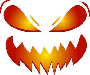 Pumpkin face glowing scary Halloween design