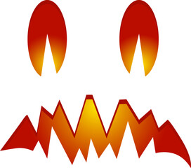 Scary Halloween jack o lantern face with glowing eyes © WinWin