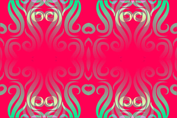 Luxurious batik flower line art pattern of indonesian culture traditional