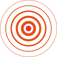 Target aiming concept with radiating circular red lines