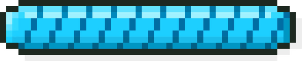 Pixel art blue loading bar retro video game concept
