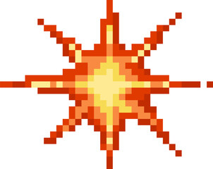Obraz premium Pixel art explosion effect creating dynamic blast