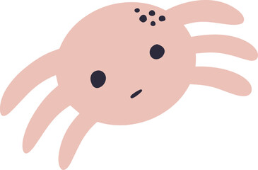 Playful pink alien creature character design