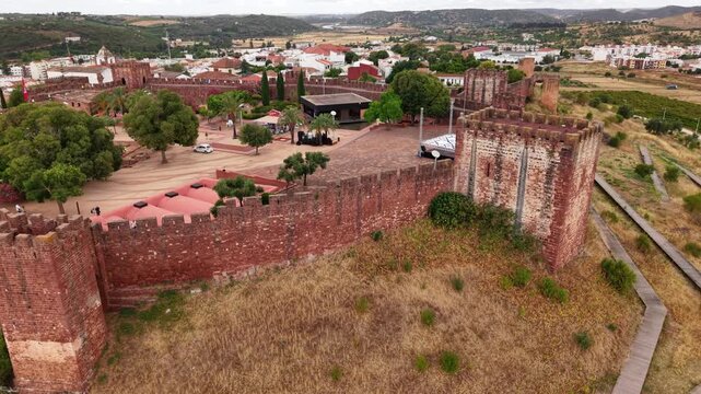 Exploring silves castle alagarve portugal an aerial view of the historic architecture and surrounding landscape