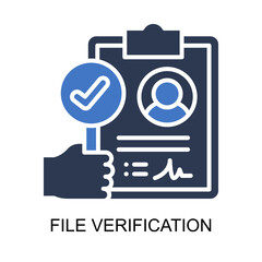 File Verification icon solid vector illustration