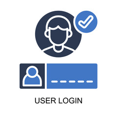 User Login icon solid vector illustration
