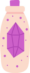 Magic potion bottle holding crystal drawing