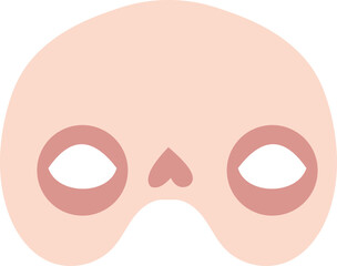 Human skull face mask illustration on white