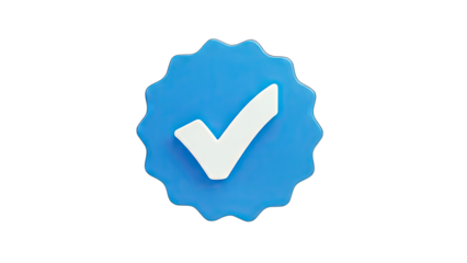 Verified Badge Icon on White Background